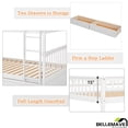 thumbnail image 3 of Bellemave Full Over Full Bunk Bed with 2 Storage Drawers,Wooden Bunk Bed Frame with Guardrails for Bedroom, Can be Convertible into 2 Beds (White), 3 of 14