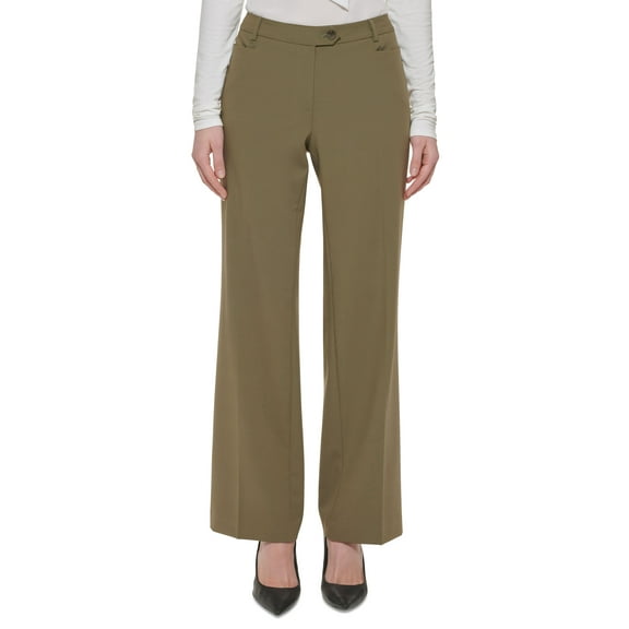 Calvin Klein Womens Lux Modern Fit Pants Capers 6