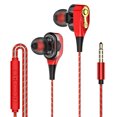 thumbnail image 2 of Gwong Electrónica 1set Auriculares Auriculares Doble Mover Mover Bobina Ajustable Moda Auriculares con cable para teléfonos inteligentes, 2 of 6
