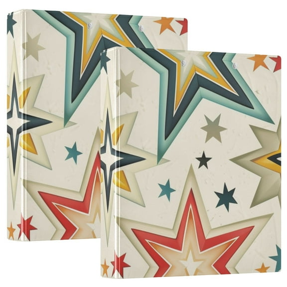 Complex Stars 3 Ring Binders 1.5 inch Hardcover File Folders with Interior Pockets A4 Size Organizer for School Office Hospital