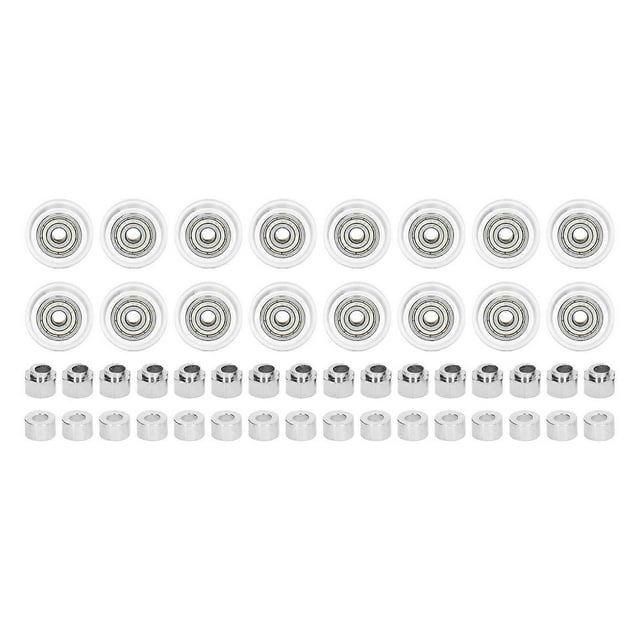48PCS 3D Printer Pulley Wheel Set Stable Low Friction POM Precise Steel Pulley Set for Printing Shop Transparent