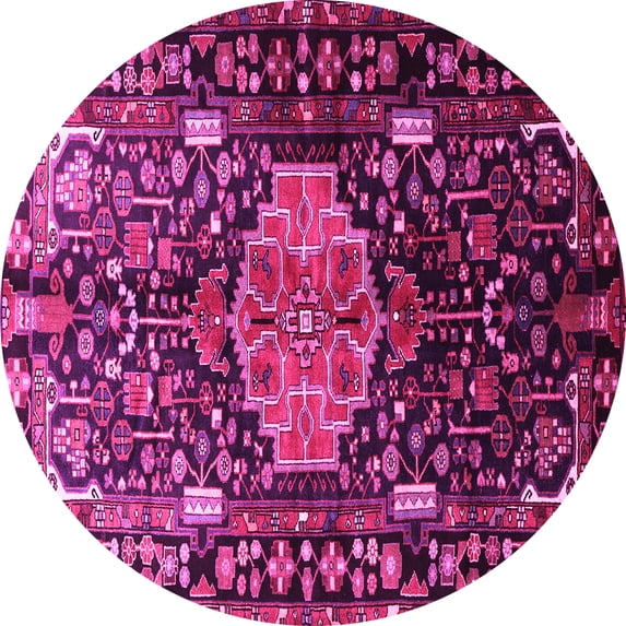 Ahgly Company Indoor Round Persian Pink Traditional Area Rugs, 5' Round