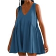 thumbnail image 2 of Antinious Women Sleeveless V-Neck Solid Casual Lightweight Comfortable Dress, 2 of 5