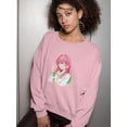 thumbnail image 2 of Anime Schoolgirl Idea Sweatshirt Women -Image by Shutterstock, Female x-Large, 2 of 4