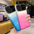 thumbnail image 3 of for Phone 14 Pro Max Case Gradient Crystal Case, Wide Lens Camera Protection Clear Back Cover with Screen Protector Shockproof Cover for Girls Women -Blue, 3 of 11