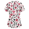 thumbnail image 2 of Valentine's Day Print Nursing Uniforms for Women Love Heart Printed V-Neck Breathable Scrub Tops Short Sleeve Professionals Soft Stretch Workwear Shirt with Pockets multicolor Medium, 2 of 4