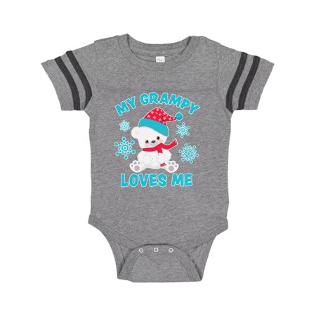 

Inktastic Polar Bear My Grampy Loves Me in Santa Hat with Snowflakes Gift Baby Boy or Baby Girl Bodysuit