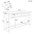 thumbnail image 7 of EUROCO Modern Sofa Console Table, Storage Foyer Table Cabinet with Bottom Open Shelf，3 Drawers, pine wood, and 4 solid legs for Living Room Entryway,Black, 7 of 7