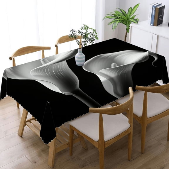 Tablecloths for dining table - Calla Lily Flower Plant Print, Polyester Tablecloths Holiday Party Tablecloth Rectangular Tablecloth, Cafe, dinner, picnic