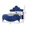 thumbnail image 5 of Velvet Upholstered Channel Tufted Eastern King Bed, Blue, 5 of 5