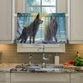 thumbnail image 4 of Wolf Under Winter Snow Half Window Tier Curtains 36 Inch Blackout Thermal Insulating Kitchen Linen Tier Curtains for Kitchen, Bathroom, Cafe Home Decor, 4 of 7