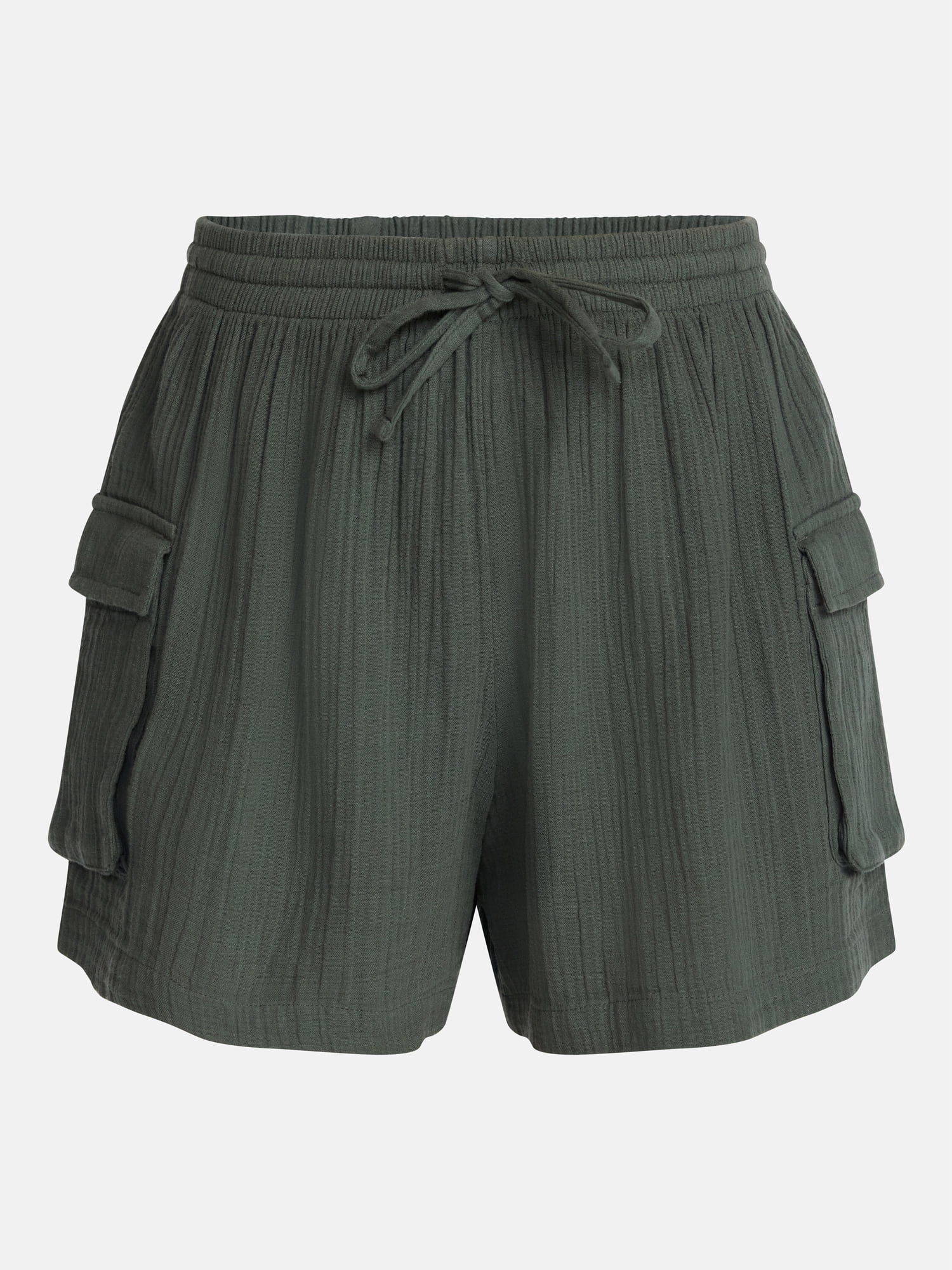 Time and Tru Women's Double Cloth Cargo Shorts, Sizes XS-XXXL