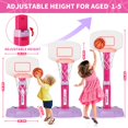 thumbnail image 2 of Canasta de baloncesto para niños pequeños GMAOPHY para interiores y exteriores, rosa, con 3 pelotas, 2 of 7