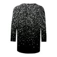 thumbnail image 4 of PMVFHDE Womens Tops Three-Quarter Length Sleeve Round Neck Printed Tunic Blouse with Shine, 4 of 5