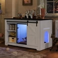 thumbnail image 4 of Zephypaws 46in Multi-Functional Hidden Cat Litter Box Enclosure with Sliding Barn Door & LED Light,Farmhouse Cat House with Acrylic Door & Storage Cabinet for Nightstand or Side Table,White, 4 of 9