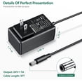 thumbnail image 2 of FITE ON 24V AC to DC Muscle Blaster Charger Power Adapter Replacement for Opove G3 M3 Pro PS252W1000U R241-2501000D DC 24V or 25.2V-0.6A Power Cord, 2 of 6