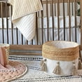 thumbnail image 3 of Crane Baby Fabric Round Nursery Storage Basket, Toy Storage, Boho Nursery Decor, 13"x12", Toy Basket, Baby Storage Organizer, Toy Organizers and Storage Bins, Baby Organizers and Storage, Toy Bins, 3 of 5