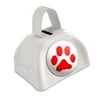 Paw Print - Red White Cowbell Cow Bell