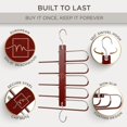 thumbnail image 1 of bvcdtgh Pants Hangers Space Saving \u2013 2 Pack European Beechwood Hanger for Jeans  Scarves  Leggings \u2013 Closet Organizer and Space Saver Pant Rack  Leggings Hanger  and Scarf Holde, 1 of 7