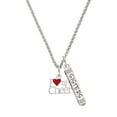 thumbnail image 1 of Delight Jewelry Silvertone I love to Cheer with Red Heart Silvertone Sisters Best Friends Forever Bar Charm Necklace, 23", 1 of 4