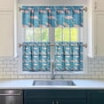 thumbnail image 3 of Kitchen Curtains 24 Inch Short - 3 Panel Set, Shark Whale Dolphin Ocean Theme, Rod Pocket Window Curtain, 100% Polyester for Nautical Farmhouse Kitchen, Easy Wash, 3 of 6