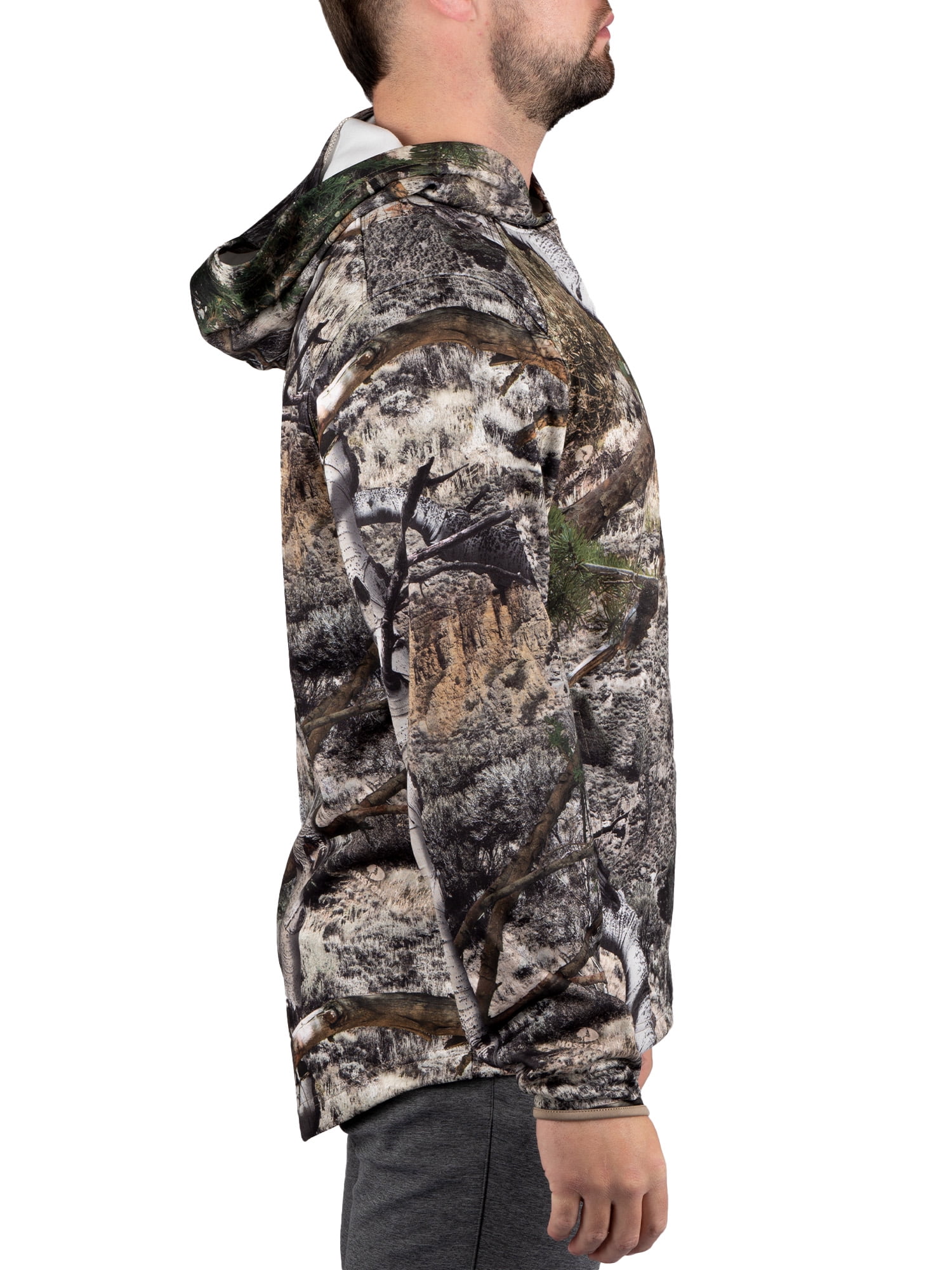 Men's Camo Hunting Performance Hoodie Pullover Sweatshirt by Mossy Oak, Sizes S-3XL