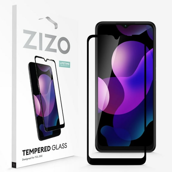 ZIZO TEMPERED GLASS Screen Protector for TCL 30 Z Full Glue Clear Screen Protector with Anti Scratch and 9H Hardness - Black