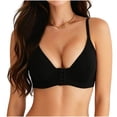 thumbnail image 3 of Vetsdori Womens Front Closure Everyday Bras Wireless Bralette Soft Push up No Padding Large Bust Bras,Bras for Women, 3 of 9