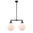 thumbnail image 1 of Innovations Lighting 209-BK-G201-10 X-Large Beacon-2 Light Chandelier in Traditional Style-25 Inches Wide by 14 Inches High   Matte Black Finish with Matte White Glass, 1 of 1