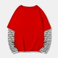 thumbnail image 2 of SHENGSI Boys and Girls Spring and Autumn Long-Sleeved Cotton Fake Two-Piece Striped Top T-Shirt, Boys Girls Spring Fall Long Sleeve Cotton False Two Pc Striped Top T Shirt, 2 of 4