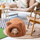 thumbnail image 5 of Cama para hámster cómoda para otoño e invierno, cueva para animales pequeños, hábitat de escondite. Marrón, 5 of 8