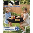 thumbnail image 6 of decorUhome Round Stretch Spandex Tablecloth, Washable Reusable Table Cover for 45"-56" Tables, Waterproof Fitted Table Cloth for Party, Picnic, Black, 6 of 10