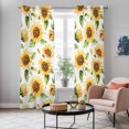 thumbnail image 5 of Yellow Sunflower Kitchen Curtains 96 Inch Length, Country Petals Floral Summer Spring Grommet Top Bedroom Living Room Curtains, Light Filtering Cafe Curtain Drapes 2 Panels Set 104''x96'', 5 of 9