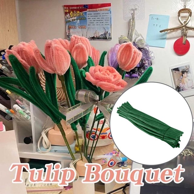 100PCS Pipe Cleaners Pipe Cleaners Craft Pipe Cleaner Pipecleaners Colorful Pipe Cleaners Pipe Cleaner Flower Kit Pipe Cleaners Candy Color Pipe Cleaners Set for Pipe Cleaners DIY Arts Crafts