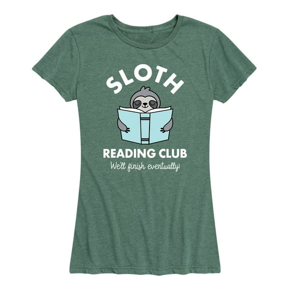 Instant Message - Sloth Reading Club - Women's Short Sleeve Graphic T-Shirt