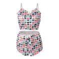 thumbnail image 4 of ZAXARRA Ensembles de Pyjamas d'Été 2 Pcs pour Femmes Camisole Sans Manches + Shorts en Velours à Motif, 4 of 8
