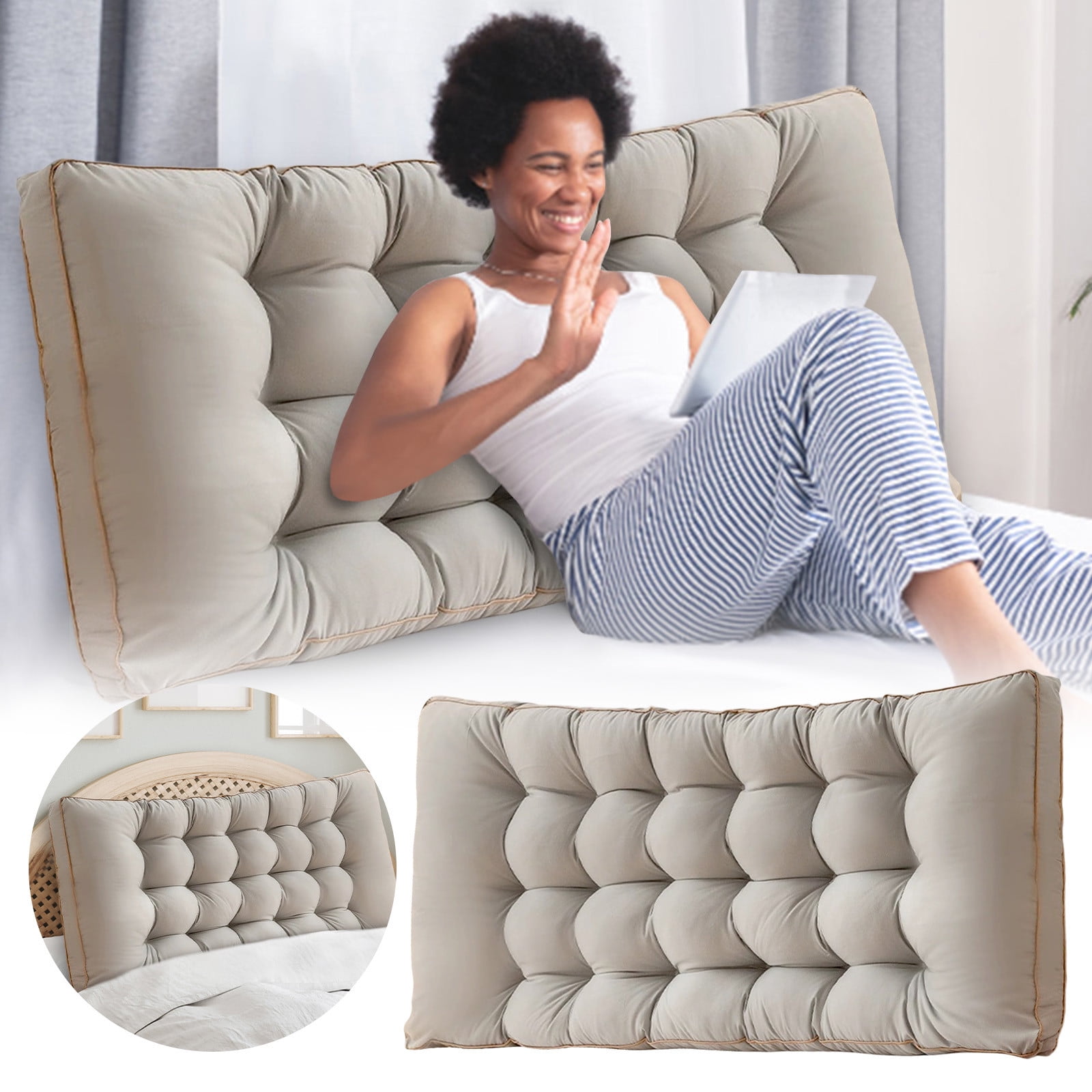 2 pack) Mainstays Faux Fur Plush Backrest Pillow, Specialty Size