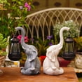 thumbnail image 4 of Transemion Decorative Garden Stones Solar Elephant Garden Decor For Outdoor Sculptures Beautiful Elephant Decor White 1Set, 4 of 6