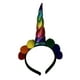 thumbnail image 3 of KAKOWELY Diadema de cuerno de unicornio, banda para el cabello con pompón de unicornio, tocado para fiesta de cumpleaños, 3 of 4