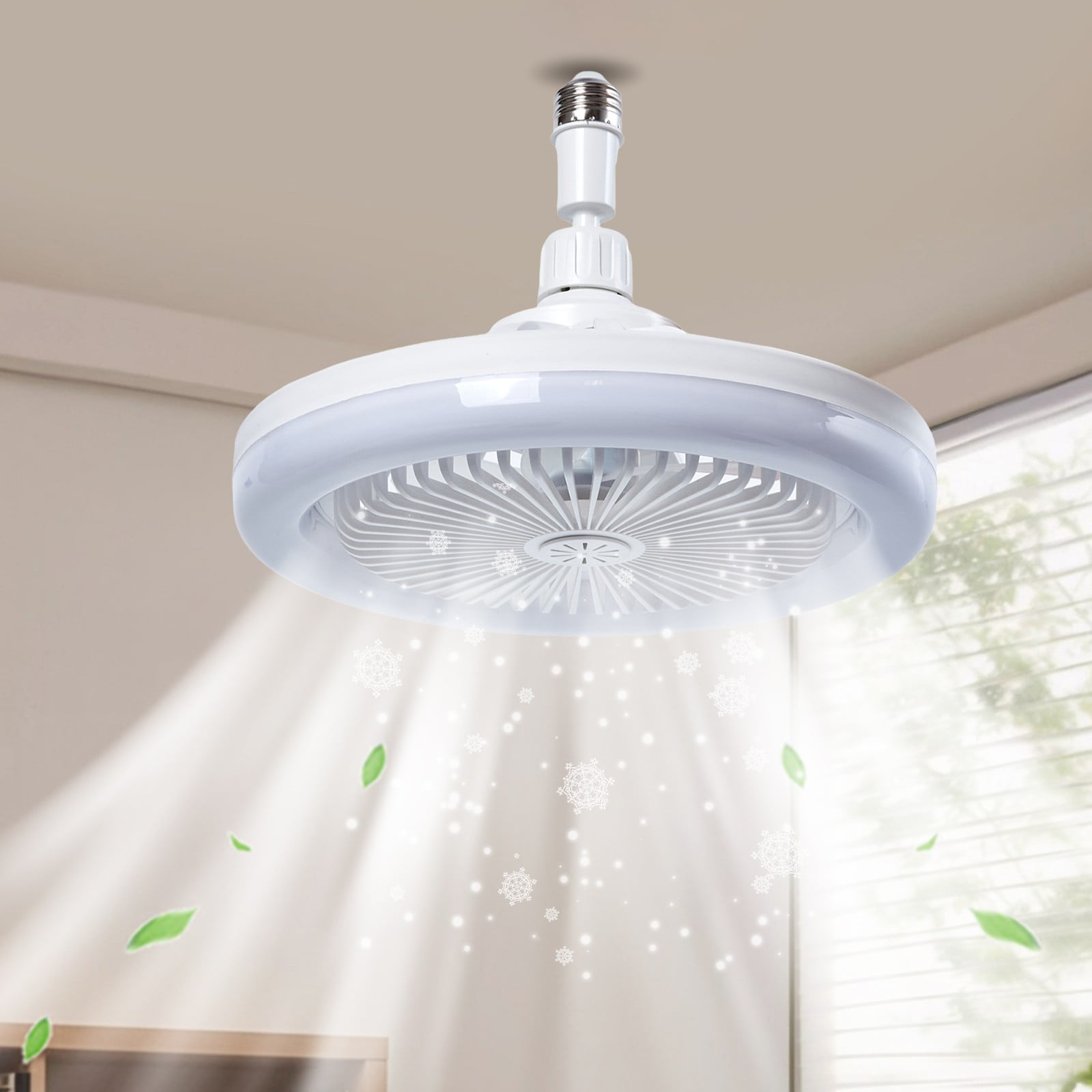 30W Fan Light with Aromatherapy, Adjustable Ceiling Fan Lamp with Light Bulb, Remote Control Cooling Light, Suitable for Kitchen, Bedroom and Living Room