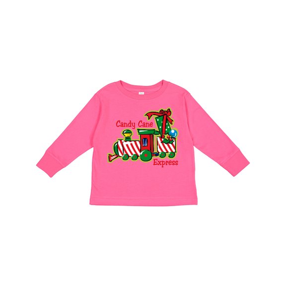 Inktastic Candy Cane Express Boys or Girls Long Sleeve Toddler T-Shirt
