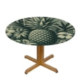 thumbnail image 3 of PIKWEEK Great for Home Kitchen/Parties/Holiday Dinner Pineapples Hawaii Summer Tropical Palm Leaves Flowers Blossom Round Tablecloth White, 3 of 8