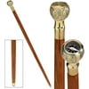 Design Toscano Empress Collection: Direct Path Compass Solid Hardwood Walking Stick