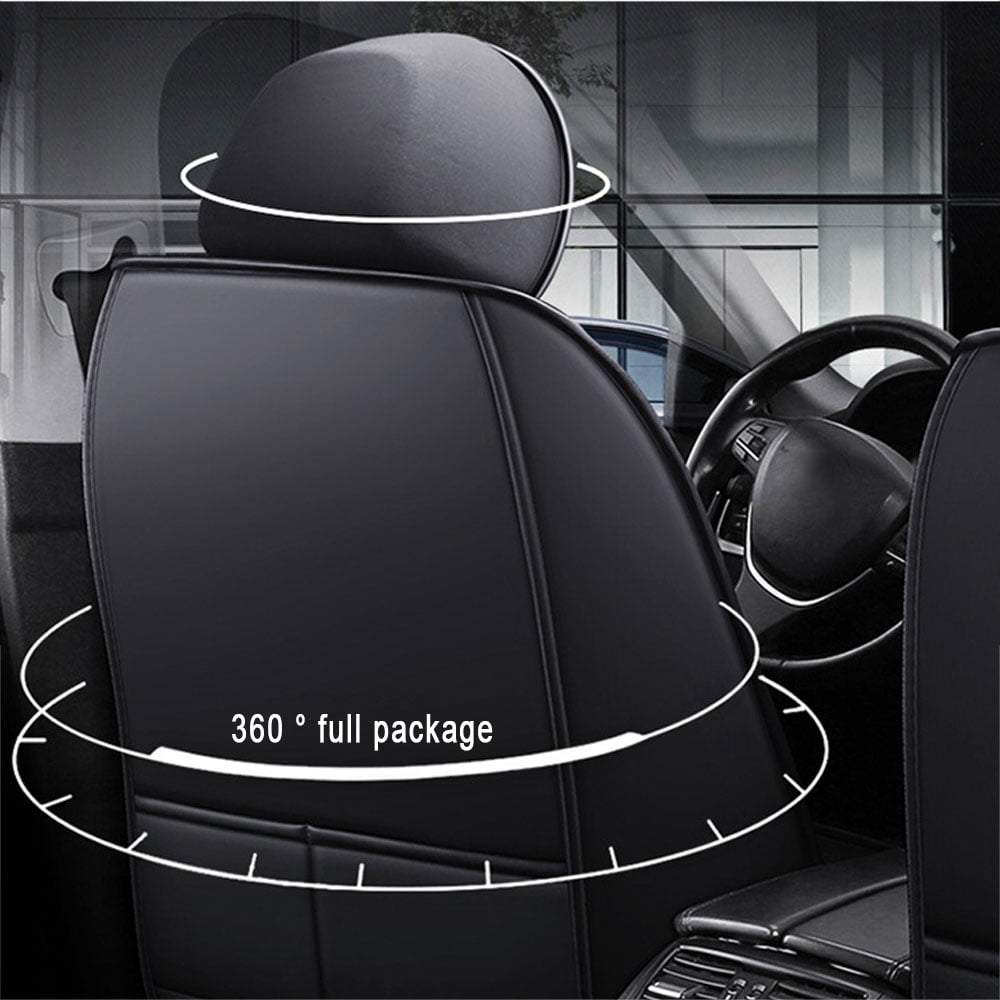 Tuqiang Car Seat Covers Universal Custom Fit Car Seat Covers Full Set for Waterproof Front&Rear Seat Cushion Black