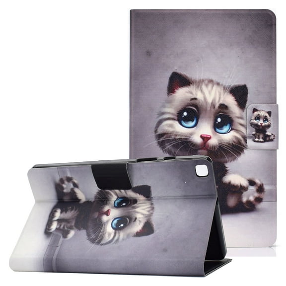 Allytech Flip Case for Samsung Galaxy Tab A7 Lite 8.4" SM-T220 T225 2021 Released, Slim PU Leather Multi Angle Viewing Stand Shockproof Colorful Pattern Case Cover for Girls Women, Cat
