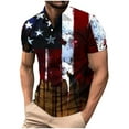 thumbnail image 2 of UVEASISHA 4th of July Golf Shirts for Men American Flag Distressed Print Polos Memorial Day Business Casual Collared Button up T Shirt Blue XXL, 2 of 5