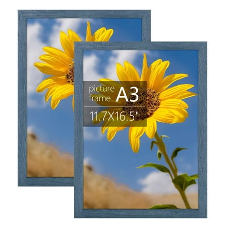 Golden State Art A3 11.7x16.5 Inch Picture Frames with Plexiglass, Blue, Set of 2