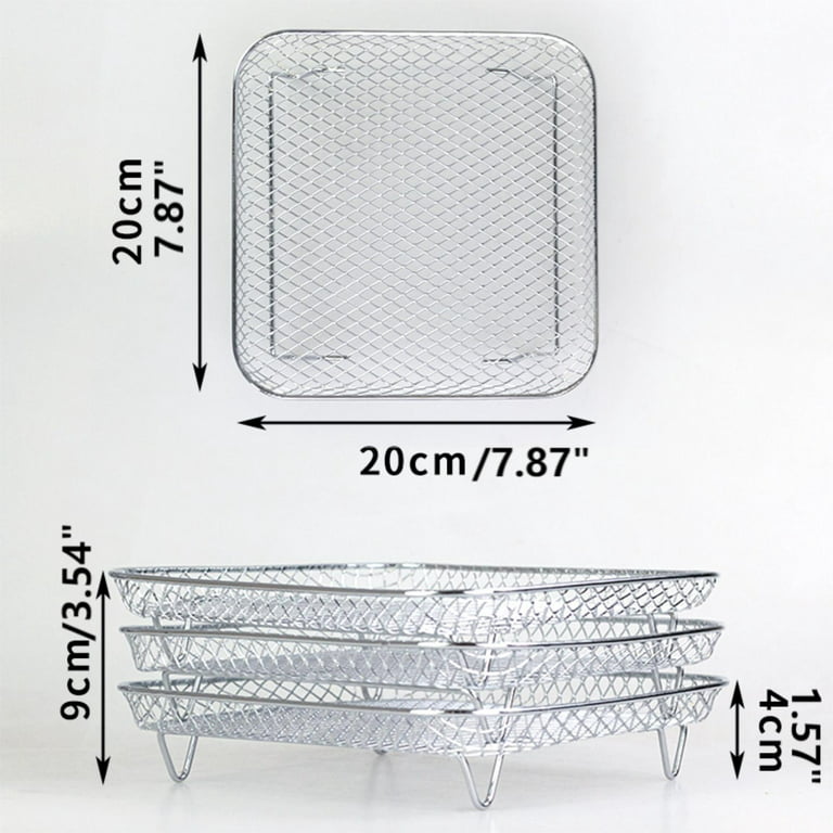 Dropship Air Fryer Baskets 8 Inch Stackable Air Fry Crisper Basket 304  Stainless Steel Crisper Tray For Oven Air Fryer Accessory 3 Piece Round to  Sell Online at a Lower Price
