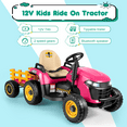 thumbnail image 5 of TOKTOO 12V Powered Ride on Tractor w/ Tippable Trailer, Remote Control, MP3, Bluetooth, LED light, Electric Ride on Car for Kids, Toddler Ride on Toys for Boys and Girls, Pink, 5 of 8