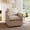 Brown Stripe, variant on Ebello 360° Swivel Chair with Thick Cushion – Blue Stripe Fabric Accent Chair for Living Room, Bedroom, Office – Fully Assembled